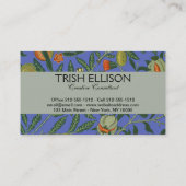 William Morris Granaatappel Blauw Kleurrijk Behang Visitekaartje (Achterkant)