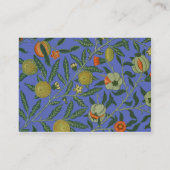William Morris Granaatappel Blauw Kleurrijk Behang Visitekaartje (Achterkant)