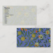 William Morris Granaatappel Blauw Kleurrijk Behang Visitekaartje (Voorkant / Achterkant)