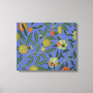 William Morris Granaatappel Blauwe Kleurrijke Beha Canvas Afdruk