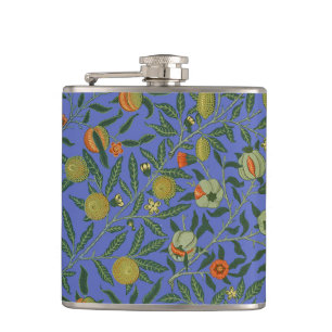 William Morris Granaatappel Blauwe Kleurrijke Beha Heupfles