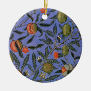 William Morris Granaatappel Blauwe Kleurrijke Beha Keramisch Ornament