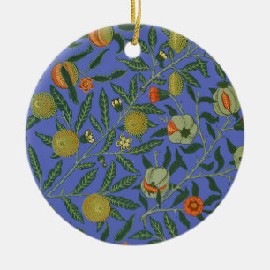 William Morris Granaatappel Blauwe Kleurrijke Beha Keramisch Ornament