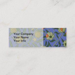 William Morris Granaatappel Blauwe Kleurrijke Beha Mini Visitekaartje