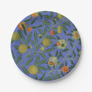 William Morris Granaatappel Blauwe Kleurrijke Beha Papieren Bordje