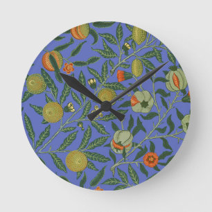 William Morris Granaatappel Blauwe Kleurrijke Beha Ronde Klok