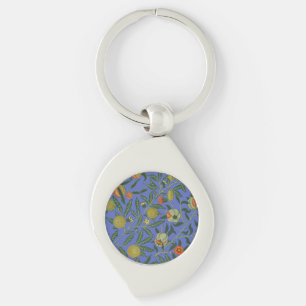 William Morris Granaatappel Blauwe Kleurrijke Beha Sleutelhanger
