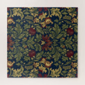 William Morris Granaatappel Bloemig Navy Patroon Legpuzzel (Horizontaal)