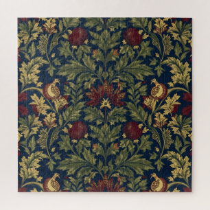 William Morris Granaatappel Bloemig Navy Patroon Legpuzzel