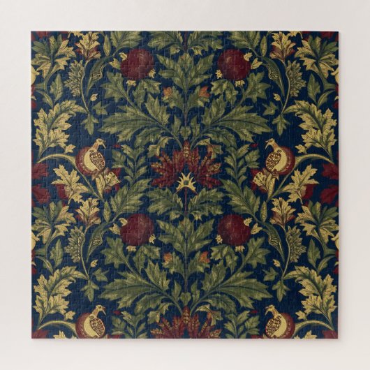 William Morris Granaatappel Bloemig Navy Patroon Legpuzzel (Verticaal)