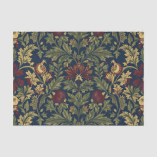 William Morris Granaatappel Bloemig Navy Patroon Tissuepapier