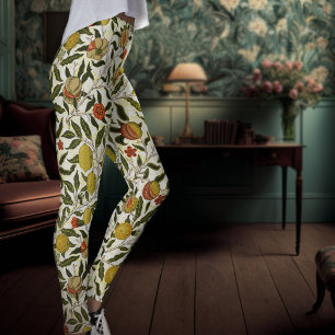 William Morris Granaatappel Citroenen Gele Vruchte Leggings
