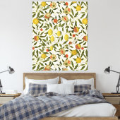 William Morris Granaatappel Citroenen Patroon Canvas Afdruk (Insitu (Slaapkamer))
