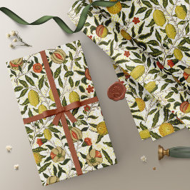 William Morris granaatappel citroenen vruchten pat Cadeaupapier