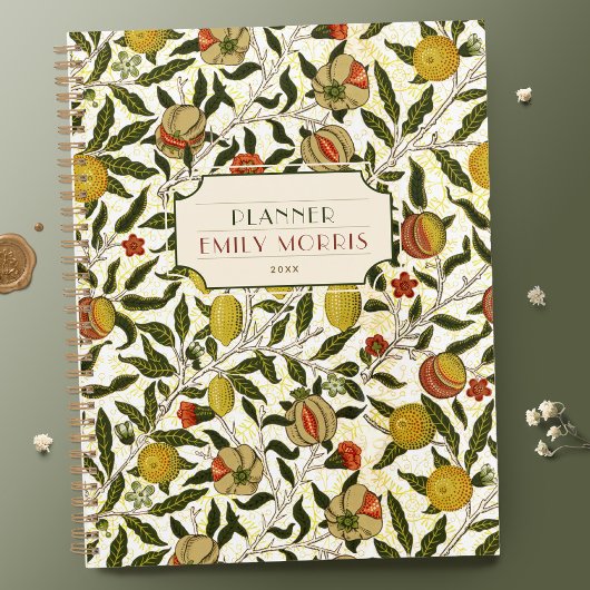 William Morris granaatappel citroenen vruchten pat Planner