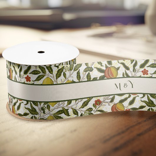 William Morris granaatappel citroenen vruchten pat Satijnen Lint