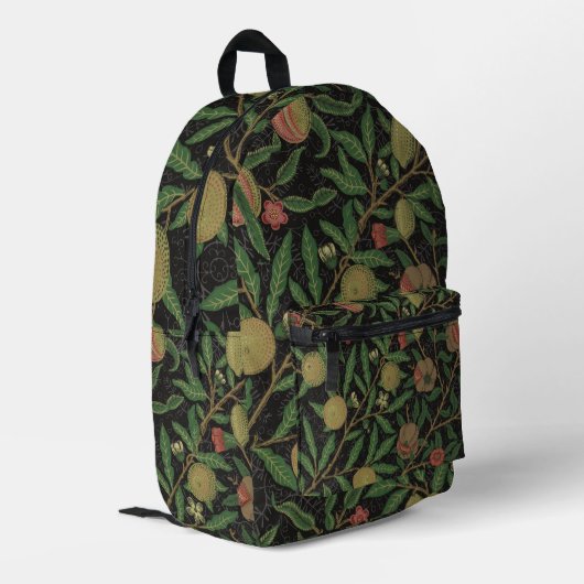 William Morris Granaatappel Classic Fruit Bedrukte Rugzak (Achterkant Hoek Links)