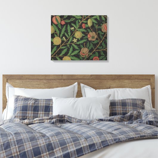 William Morris Granaatappel Classic Fruit Canvas Afdruk (Insitu (Slaapkamer))