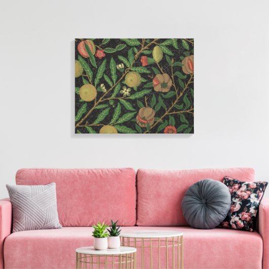 William Morris Granaatappel Classic Fruit Canvas Afdruk (Insitu (Woonkamer))