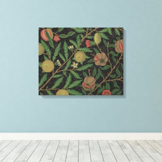 William Morris Granaatappel Classic Fruit Canvas Afdruk (Insitu (Houten vloer))