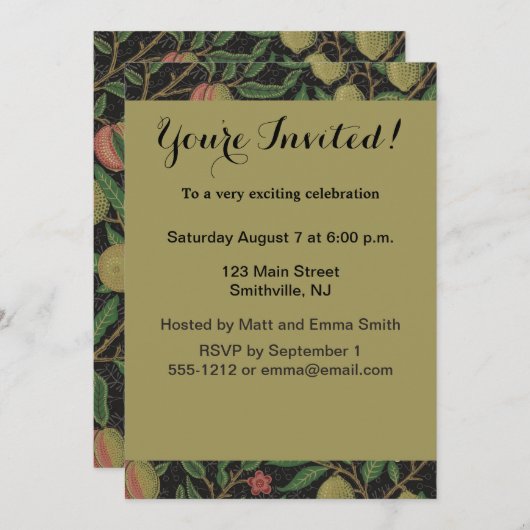 William Morris Granaatappel Classic Fruit Kaart (Voorkant / Achterkant)