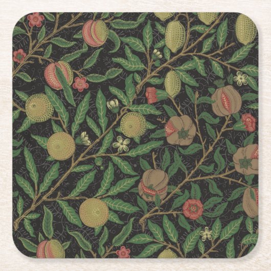 William Morris Granaatappel Classic Fruit Kartonnen Onderzetters (Voorkant)