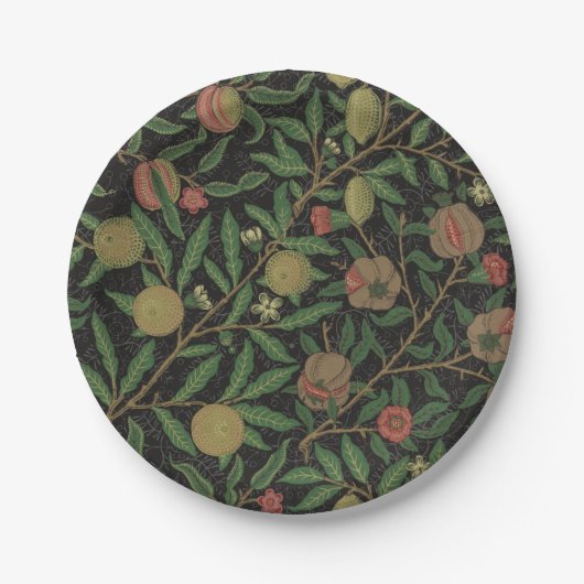 William Morris Granaatappel Classic Fruit Papieren Bordje (Voorkant)