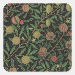 William Morris Granaatappel Classic Fruit Vierkante Sticker