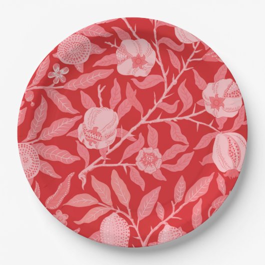 William Morris - Granaatappel Papieren Bordje (Voorkant)