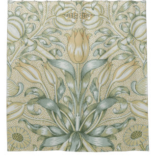 William Morris Granaatappel Patroon Antiek Lelie Douchegordijn