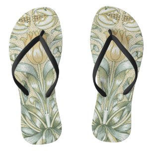 William Morris Granaatappel Patroon Antiek Lelie Teenslippers
