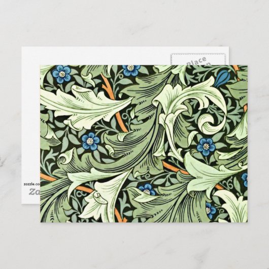 William Morris - Granville, blauw en groen groot Briefkaart (Voorkant / Achterkant)