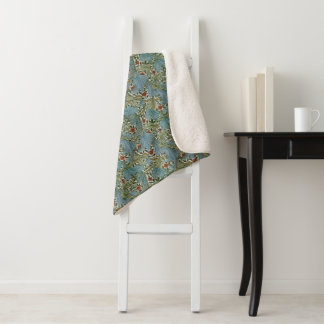 William Morris Granville Vintage Bloemmotief Patro Sherpa Deken