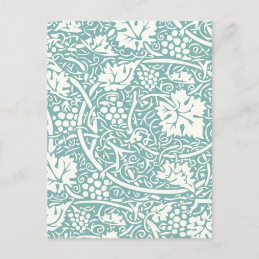 William Morris Grape Pattern Blauwgroen Turquoise Briefkaart (Voorkant)