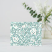 William Morris Grape Pattern Blauwgroen Turquoise Briefkaart (Staand voorkant)