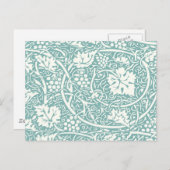 William Morris Grape Pattern Blauwgroen Turquoise Briefkaart (Voorkant / Achterkant)