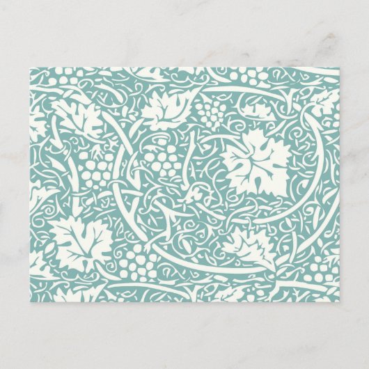 William Morris Grape Pattern Blauwgroen Turquoise Briefkaart (Voorkant)