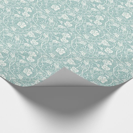 William Morris Grape Pattern Blauwgroen Turquoise Cadeaupapier (Hoek)