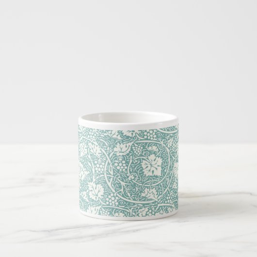 William Morris Grape Pattern Blauwgroen Turquoise Espresso Kop (Voorkant)