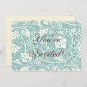 William Morris Grape Pattern Blauwgroen Turquoise Kaart (Voorkant / Achterkant)