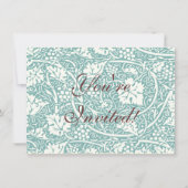 William Morris Grape Pattern Blauwgroen Turquoise Kaart (Voorkant)