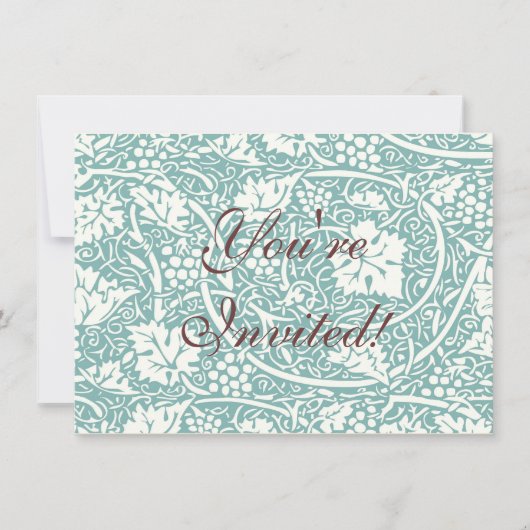 William Morris Grape Pattern Blauwgroen Turquoise Kaart (Voorkant)