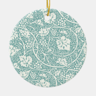 William Morris Grape Pattern Blauwgroen Turquoise Keramisch Ornament