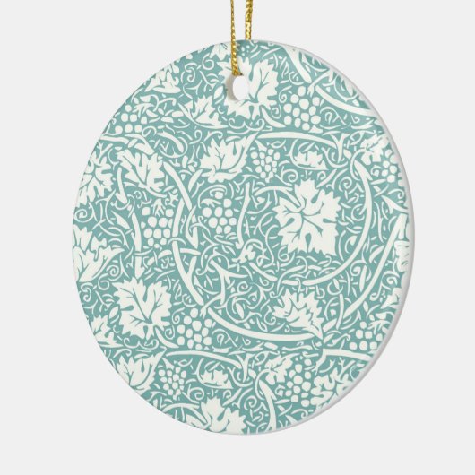 William Morris Grape Pattern Blauwgroen Turquoise Keramisch Ornament (Links)