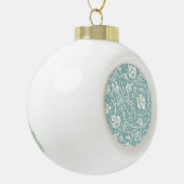 William Morris Grape Pattern Blauwgroen Turquoise Keramische Bal Ornament (Links)