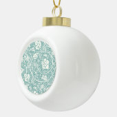 William Morris Grape Pattern Blauwgroen Turquoise Keramische Bal Ornament (Rechts)