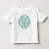 William Morris Grape Pattern Blauwgroen Turquoise Kinder Shirts (Voorkant)