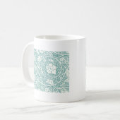 William Morris Grape Pattern Blauwgroen Turquoise Koffiemok (Voorkant links)