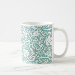 William Morris Grape Pattern Blauwgroen Turquoise Koffiemok
