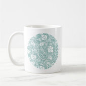 William Morris Grape Pattern Blauwgroen Turquoise Koffiemok (Links)